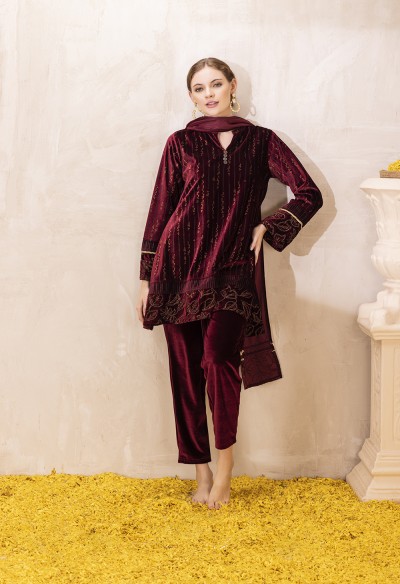 Wine Tunic Kurta Set